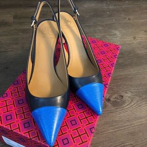 NEW Tory Burch Penelope Cap Toe Slingback Pumps 7